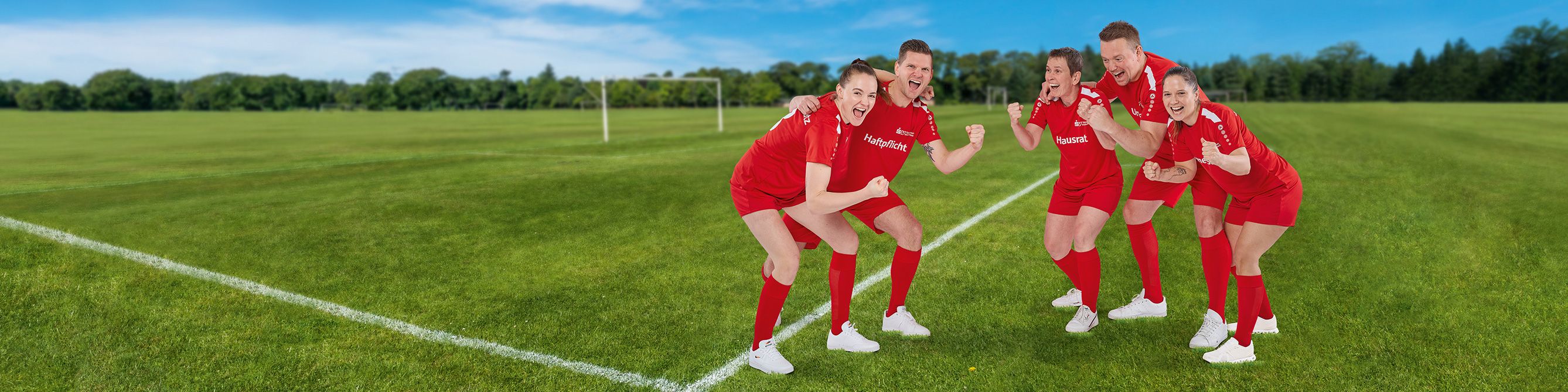 PrivatSchutz - jubelnde Fußballspieler
