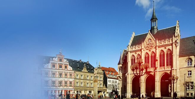 Rathaus Erfurt und Marktplatz