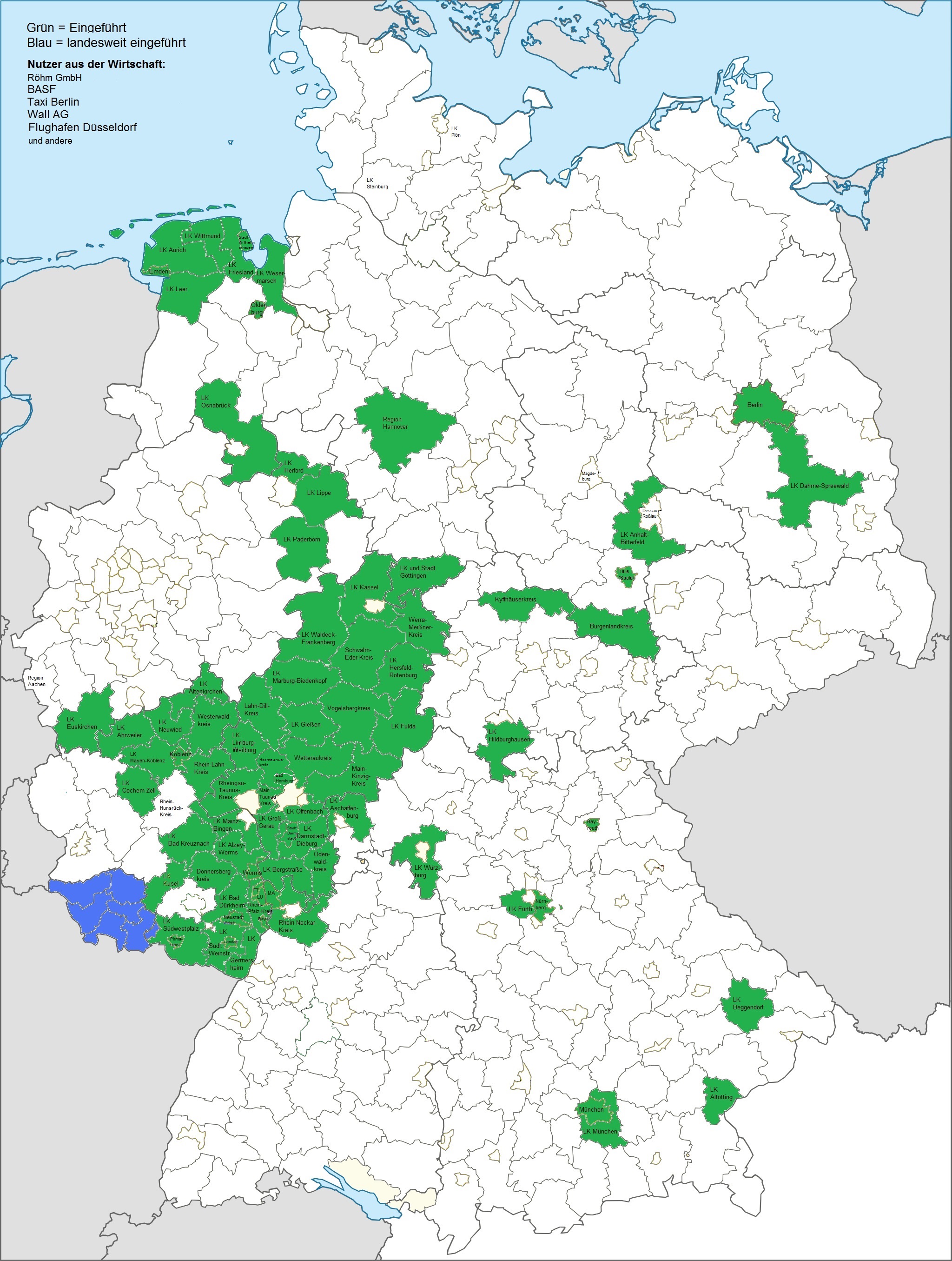 KATWARN Verbreitung in Deutschland