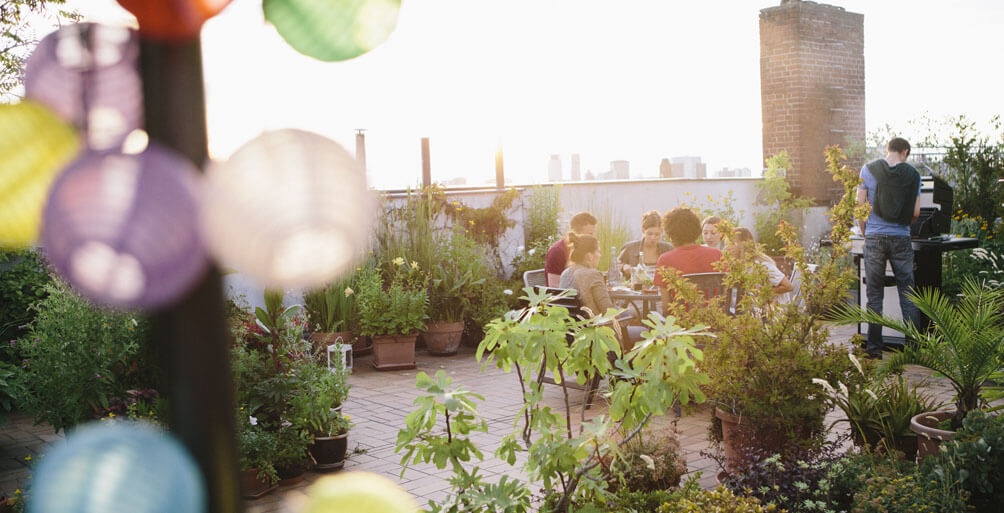 Party auf der Dachterrasse