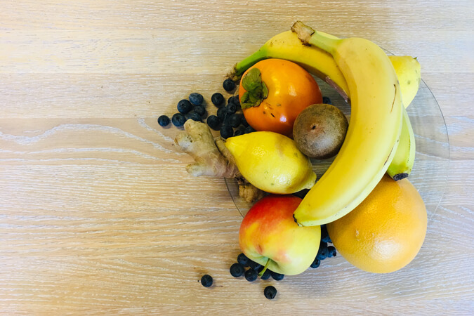 Obst, Banane, Orange, Apfel