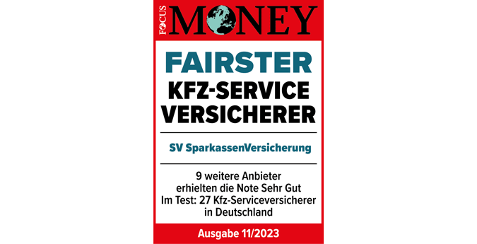 Focus-Money Siegel - Fairster Kfz-Service-Versicherer